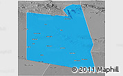 Political Panoramic Map of Burao, desaturated