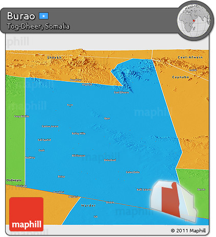Political Panoramic Map of Burao