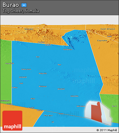 Political Panoramic Map of Burao