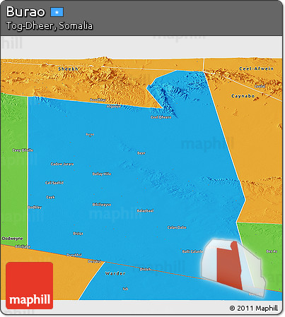 Political Panoramic Map of Burao