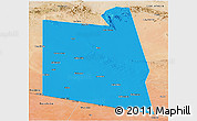 Political Panoramic Map of Burao, satellite outside
