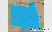 Political Panoramic Map of Burao, semi-desaturated