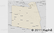 Shaded Relief Panoramic Map of Burao, desaturated