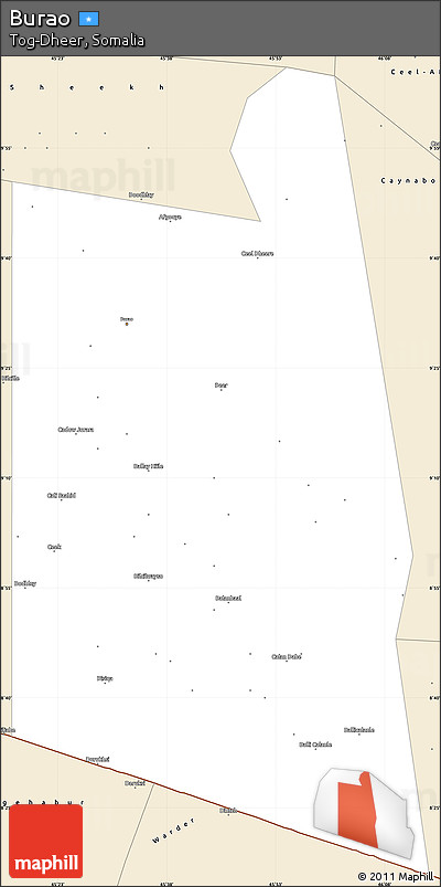 Classic Style Simple Map of Burao