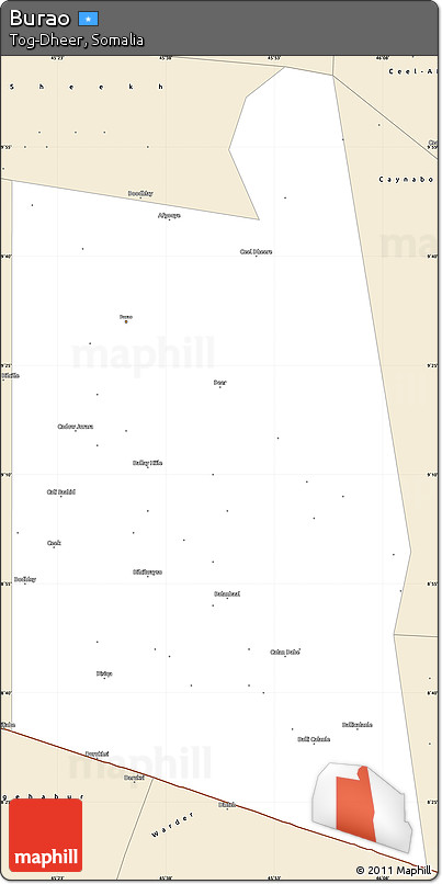 Classic Style Simple Map of Burao