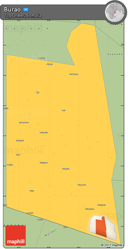 Savanna Style Simple Map of Burao