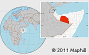 Gray Location Map of Tog-Dheer, highlighted country