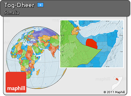 Political Location Map of Tog-Dheer
