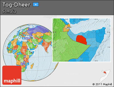 Political Location Map of Tog-Dheer