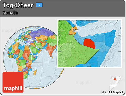 Political Location Map of Tog-Dheer