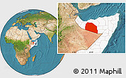 Satellite Location Map of Tog-Dheer, highlighted country