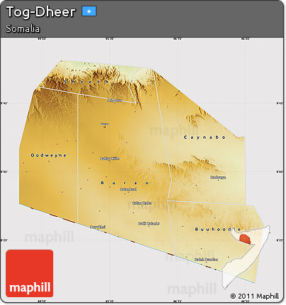 Physical Map of Tog-Dheer, cropped outside