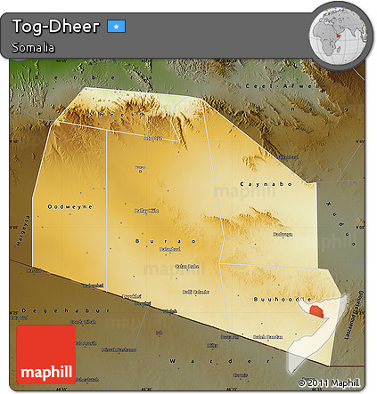 Physical Map of Tog-Dheer, darken