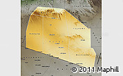 Physical Map of Tog-Dheer, darken, semi-desaturated
