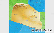 Physical Map of Tog-Dheer, political shades outside