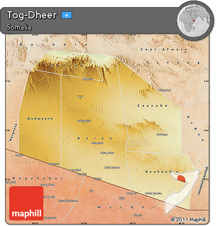 Physical Map of Tog-Dheer, satellite outside