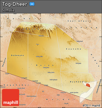 Physical Map of Tog-Dheer, satellite outside