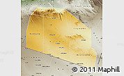 Physical Map of Tog-Dheer, semi-desaturated