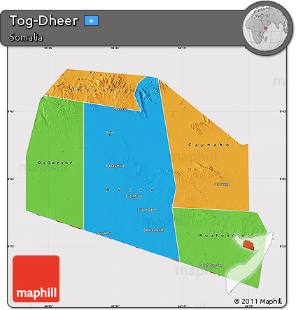 Political Map of Tog-Dheer, cropped outside