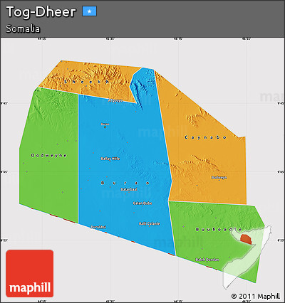 Political Map of Tog-Dheer, cropped outside
