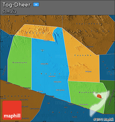 Political Map of Tog-Dheer, darken
