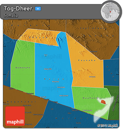 Political Map of Tog-Dheer, darken