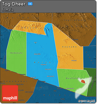 Political Map of Tog-Dheer, darken