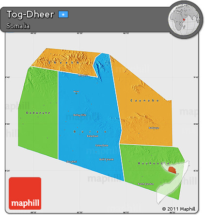 Political Map of Tog-Dheer, single color outside