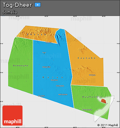 Political Map of Tog-Dheer, single color outside