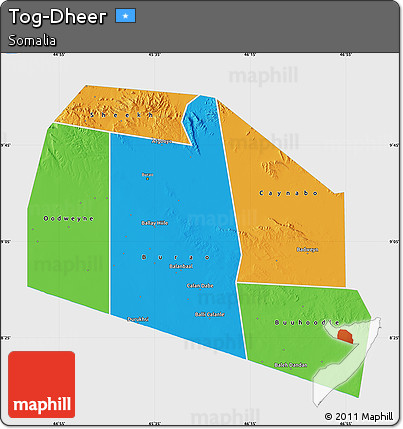 Political Map of Tog-Dheer, single color outside