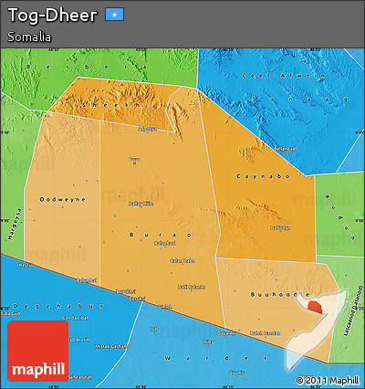 Political Shades Map of Tog-Dheer
