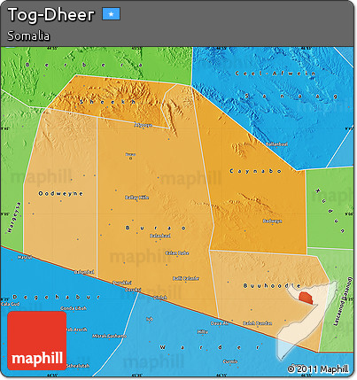 Political Shades Map of Tog-Dheer