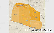 Political Shades Map of Tog-Dheer, shaded relief outside