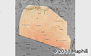 Satellite Map of Tog-Dheer, darken, desaturated