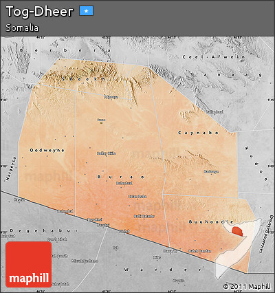 Satellite Map of Tog-Dheer, desaturated