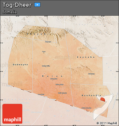 Satellite Map of Tog-Dheer, lighten