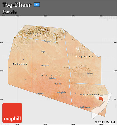 Satellite Map of Tog-Dheer, single color outside