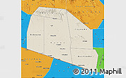 Shaded Relief Map of Tog-Dheer, political outside