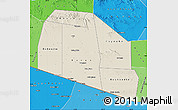 Shaded Relief Map of Tog-Dheer, political shades outside
