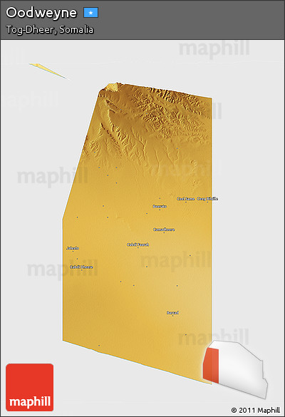 Physical 3D Map of Oodweyne, single color outside