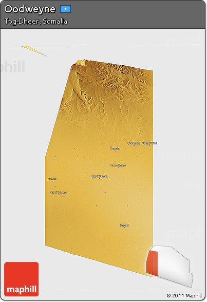 Physical 3D Map of Oodweyne, single color outside