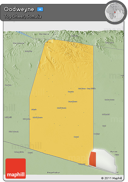 Savanna Style 3D Map of Oodweyne