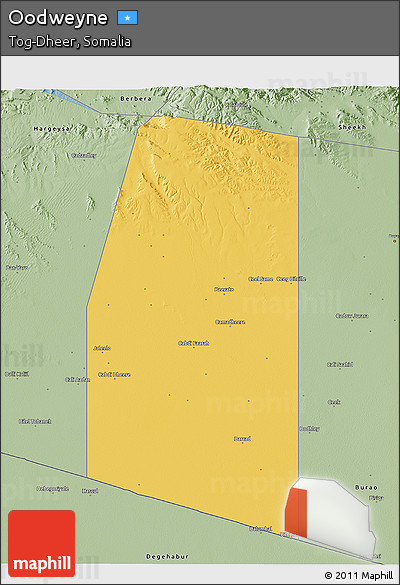 Savanna Style 3D Map of Oodweyne