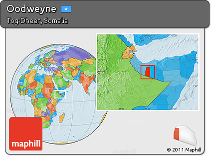 Political Location Map of Oodweyne