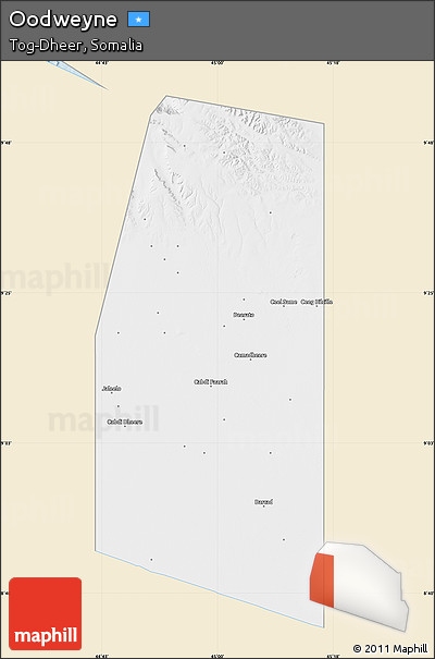 Classic Style Map of Oodweyne, single color outside