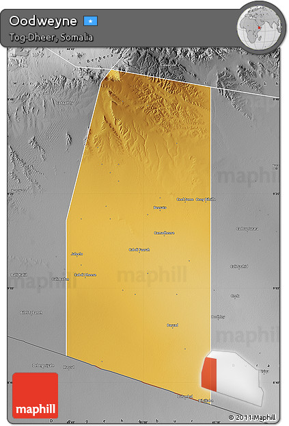 Physical Map of Oodweyne, desaturated