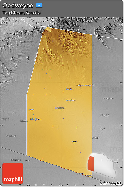 Physical Map of Oodweyne, desaturated