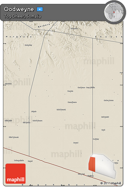 Shaded Relief Map of Oodweyne