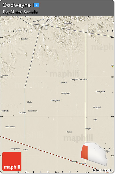 Shaded Relief Map of Oodweyne