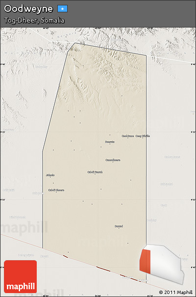 Shaded Relief Map of Oodweyne, lighten